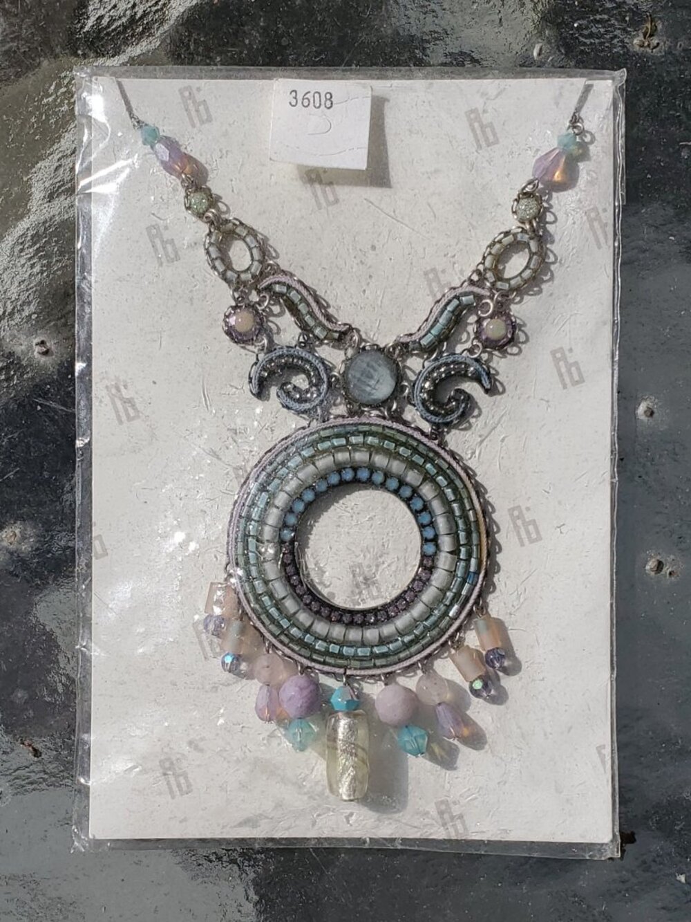 Ayala Bar Classic Collection Blue Beaded Statement Necklace, Vintage 'Moodrops'